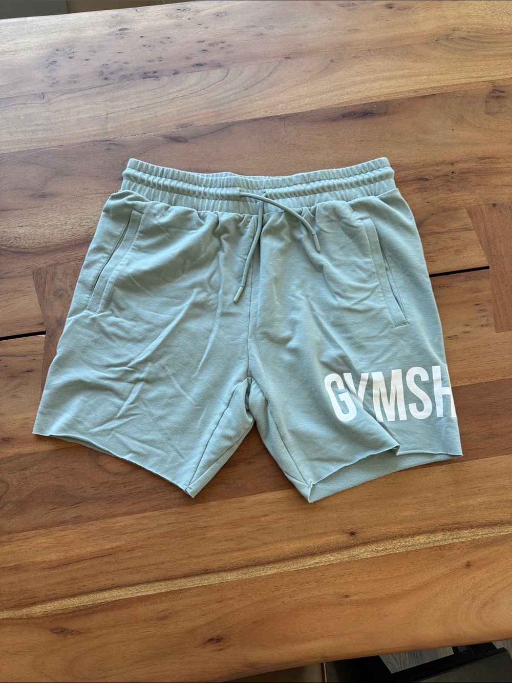 Gymshark Men's Sage Green Logo Athletic Shorts